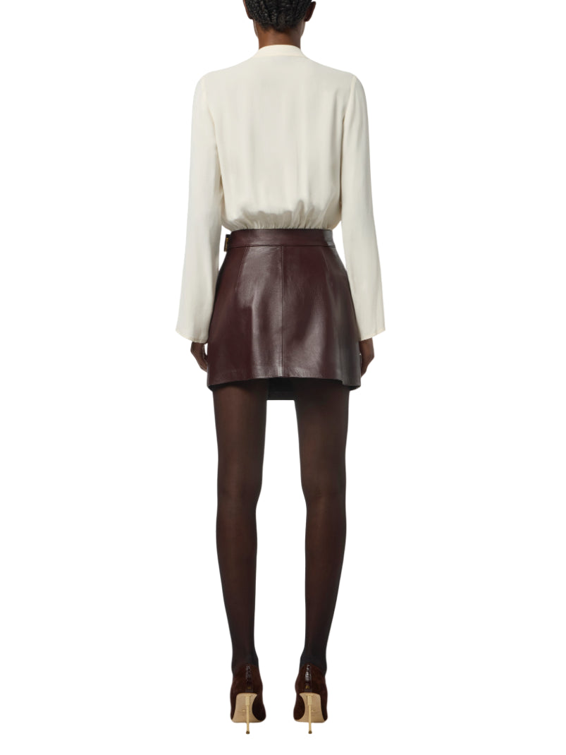 Elisabetta Franchi body in georgette manica lunga panna CB00557E2 DZ9 ELISABETTA FRANCHI 