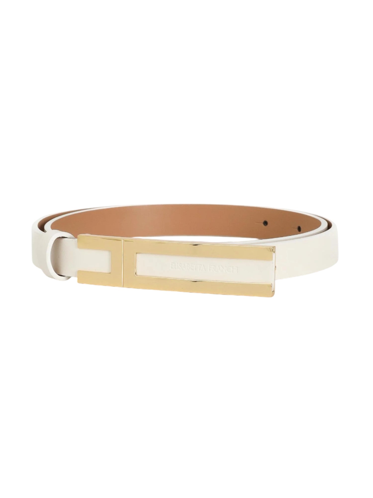 Elisabetta Franchi cintura in ecopelle con logo ecrù CT76S56E2 DZ9 ELISABETTA FRANCHI 