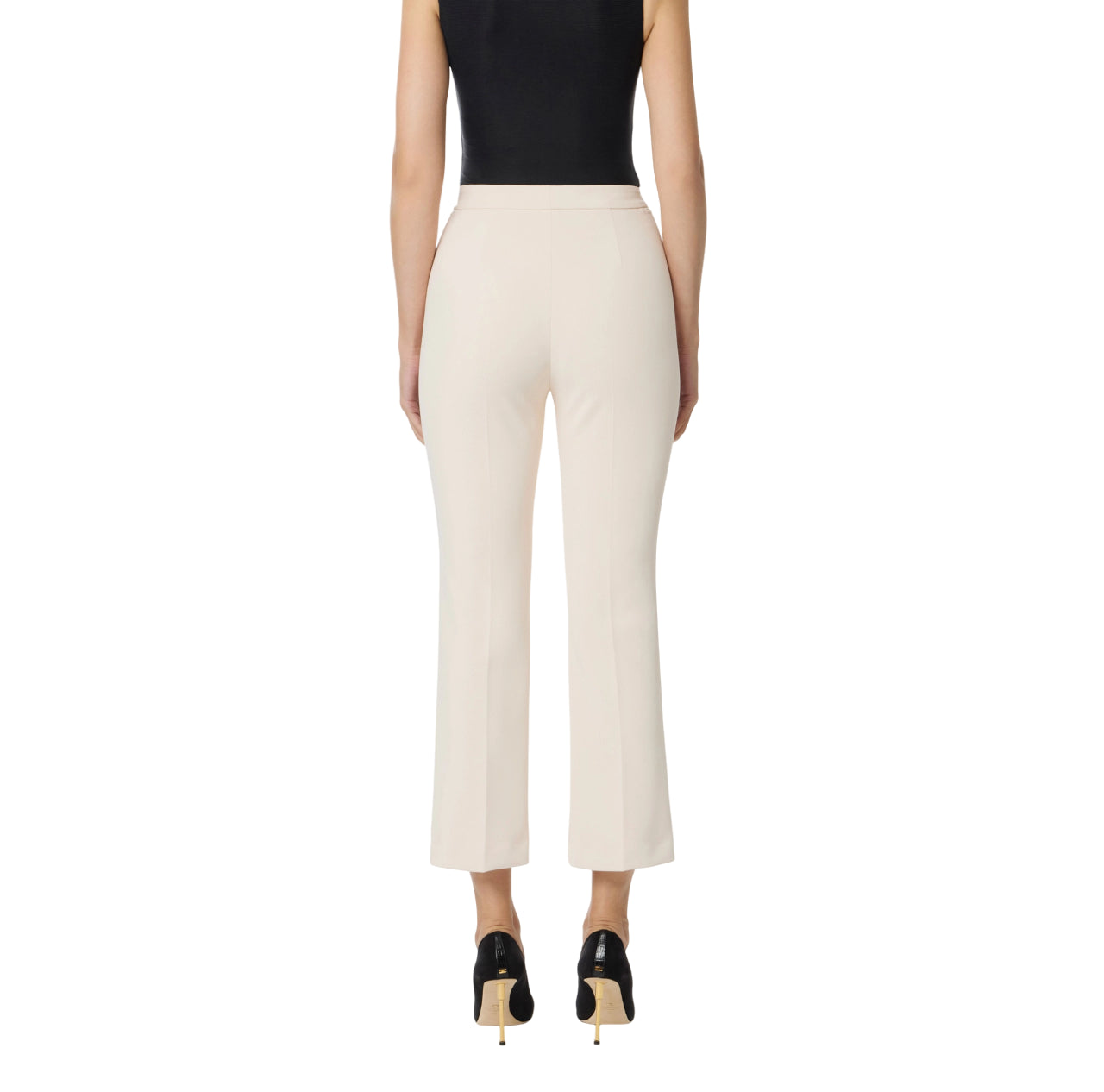 Elisabetta Franchi pantaloni slim in crepe panna PA10856E2 DZ9 ELISABETTA FRANCHI 