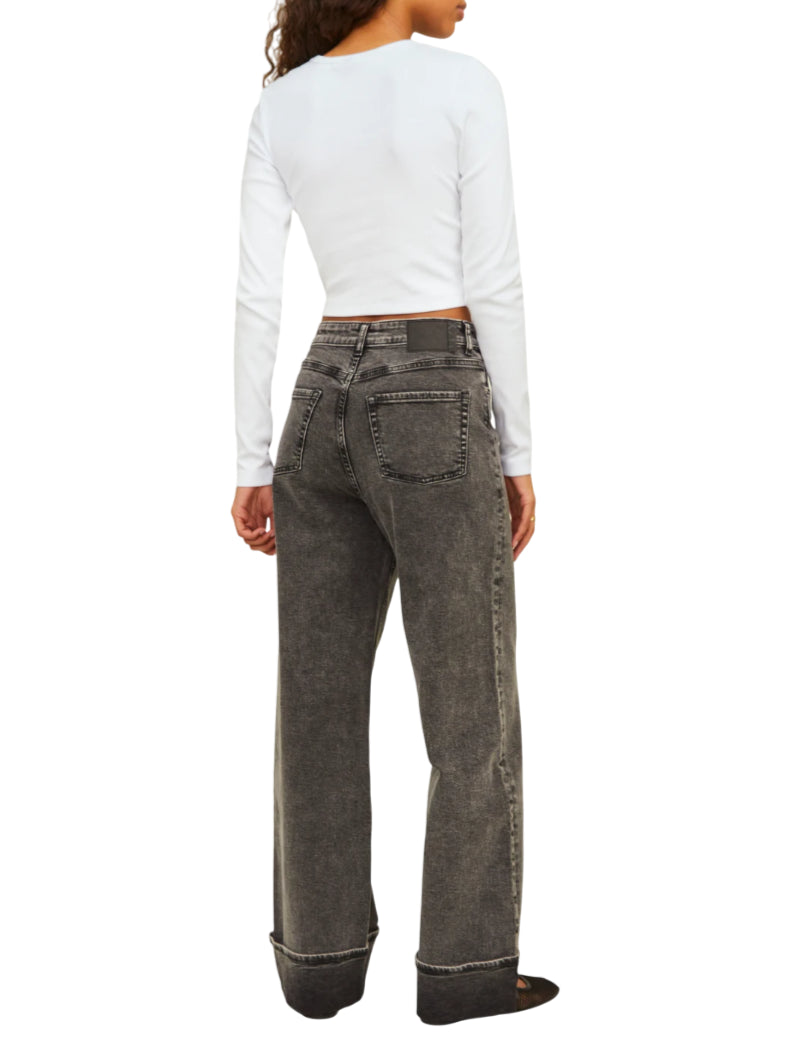 Jjxx T-shirt manica lunga a costine bianco 12200402 BRIGHT WHITE JJXX 