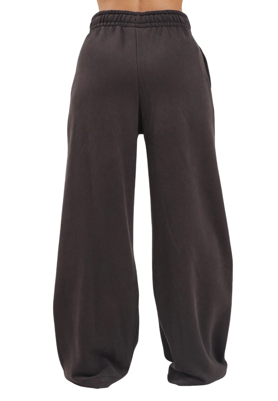 Lacoste pantaloni in felpa wide leg marrone XF5248 SKB LACOSTE 