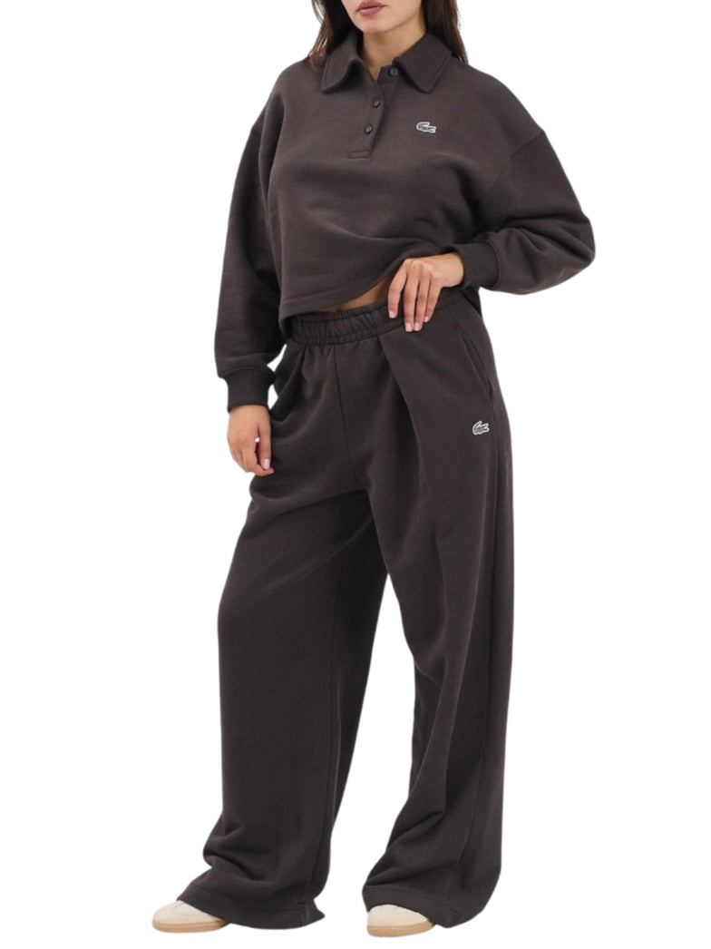 Lacoste pantaloni in felpa wide leg marrone XF5248 SKB LACOSTE 