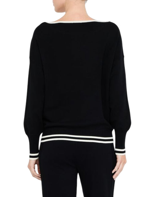 Liu Jo maglia donna con strass e logo nero TF5206MS63L 03N66 LIU JO 