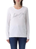 Liu Jo T-shirt manica lunga con logo strass bianco