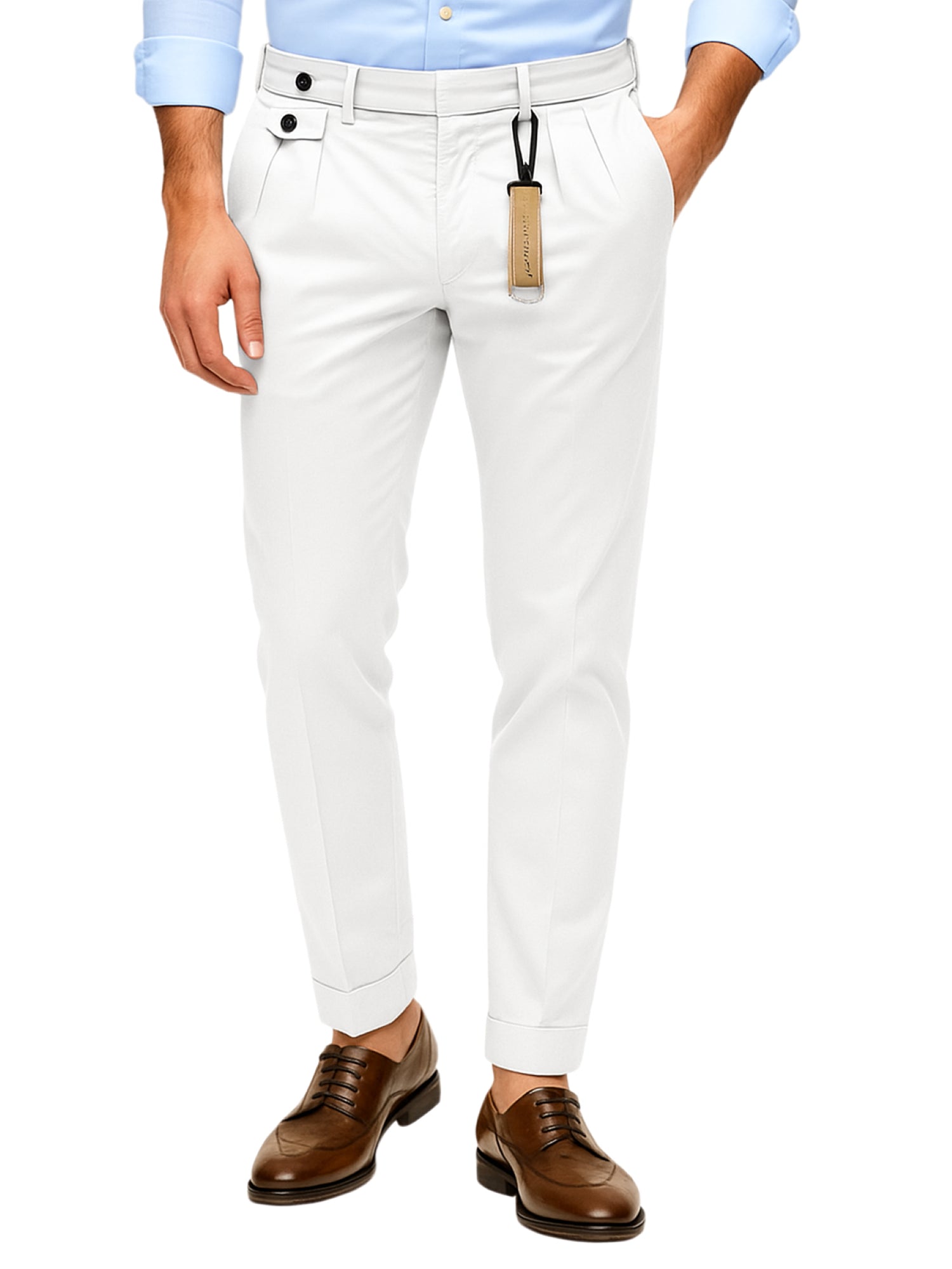 Manuel Ritz pantaloni uomo con pinces panna 3932P1668TC-253790 02 MANUEL RITZ 