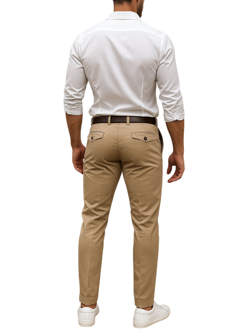 Manuel Ritz pantaloni uomo con pinces beige 3932P1668TC-253790 24 MANUEL RITZ 
