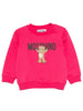 Moschino felpa neonata con orsetto fucsia