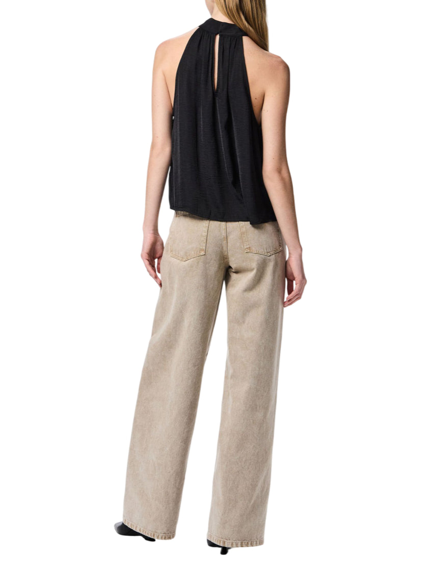 Pieces top donna all'americana nero 17160888 BLACK PIECES 