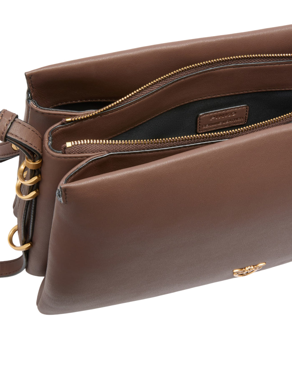 Pinko borsa a tracolla Triplet in pelle marrone 105161-A0QO L74Q PINKO 