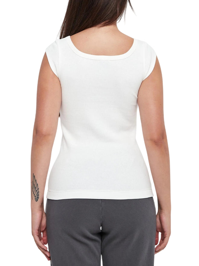 Pinko top Tenace a costine con logo bianco 105511-A2RC Z05 PINKO 