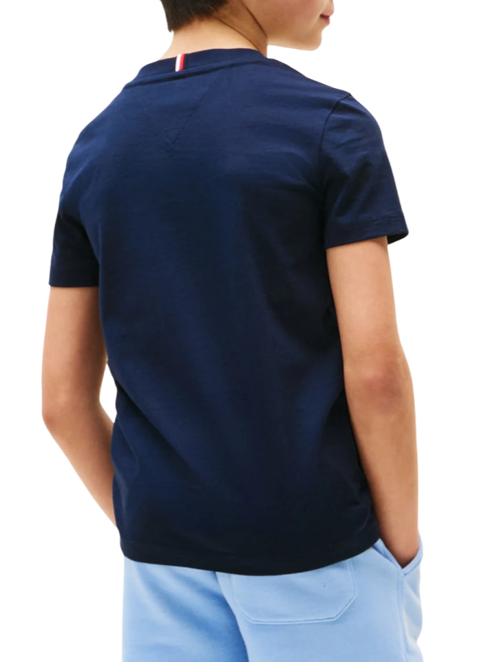Tommy Hilfiger T-shirt manica corta con bandierina iconica blu KB0KB09725 C1G Tommy Hilfiger 