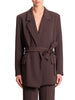 Vicolo giacca blazer con cintura marrone