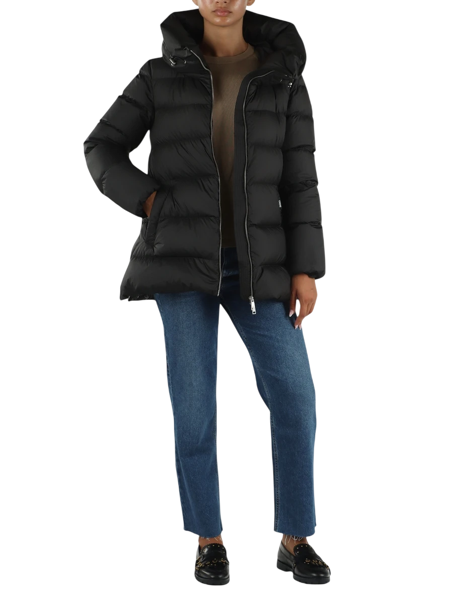 Add piumino donna trapuntato con cappuccio nero GWA443PCOC BLACK Add 