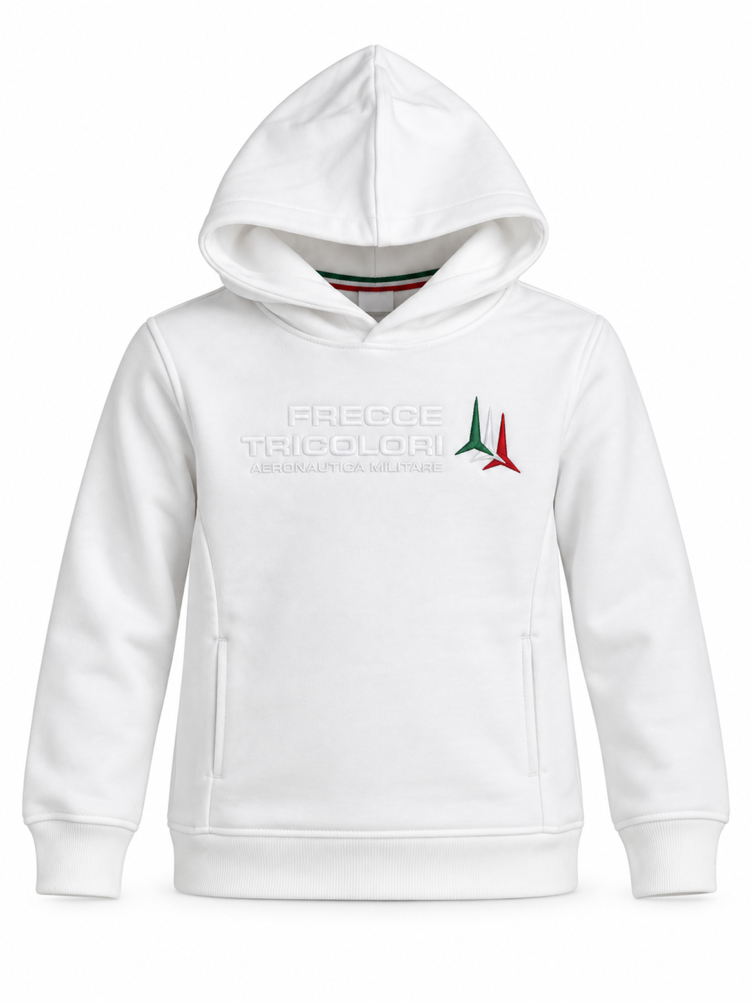 Aeronautica Militare felpa con cappuccio bambino stampa logo bianco latte 262FE0079A W02 AERONAUTICA MILITARE 