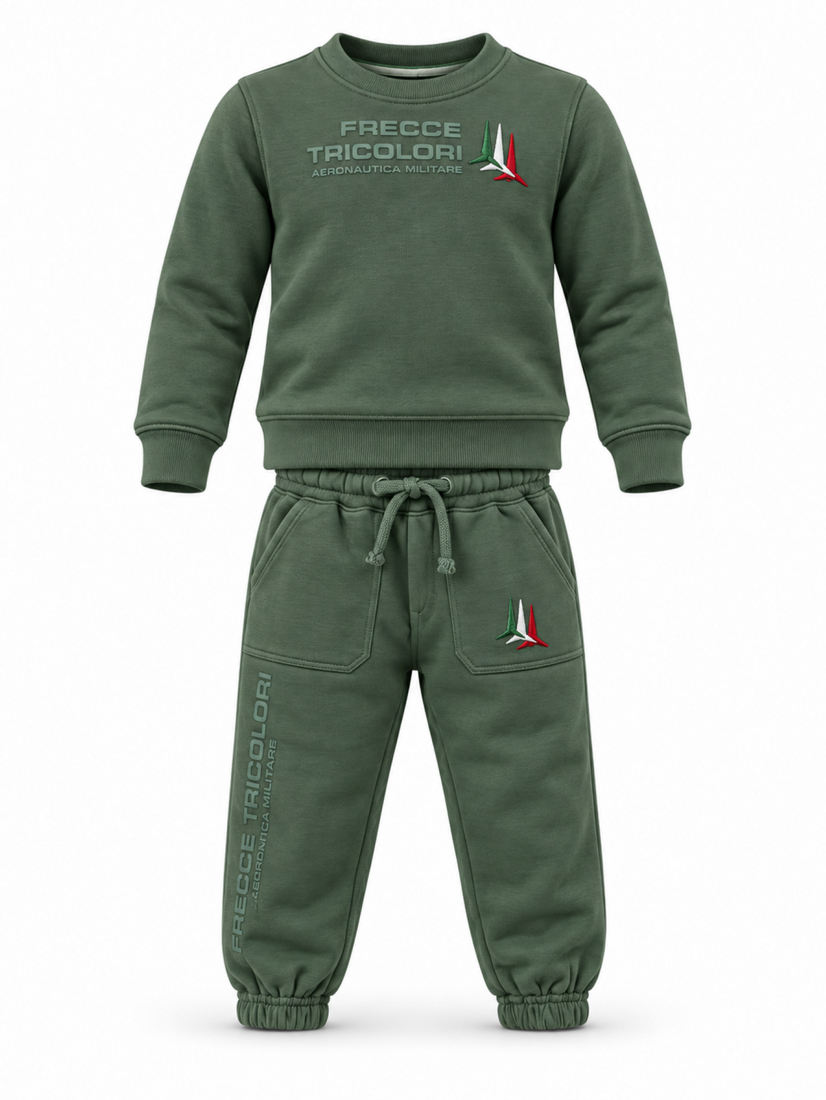 Aeronautica Militare completo bambino felpa e pantaloni verde 262TF0014A V46 AERONAUTICA MILITARE 