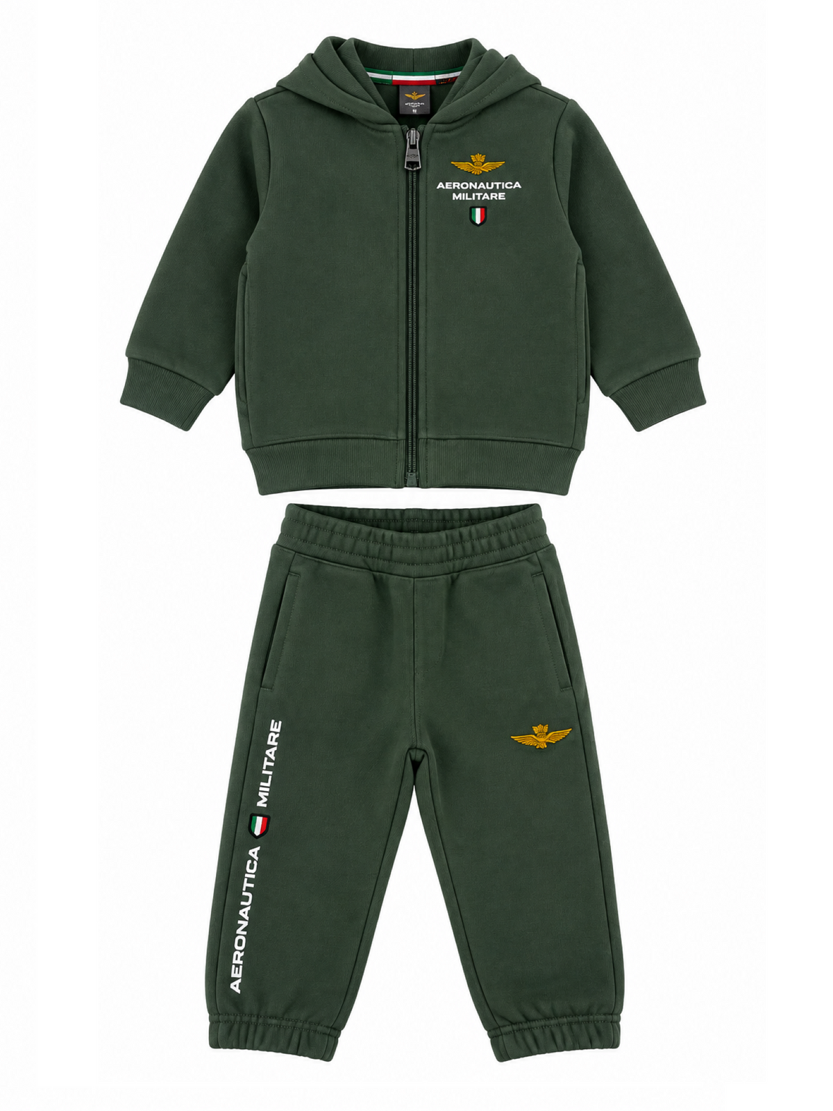 Aeronautica Militare tuta sportiva neonato felpa con zip e pantaloni verde 262TF0016A V46 AERONAUTICA MILITARE 