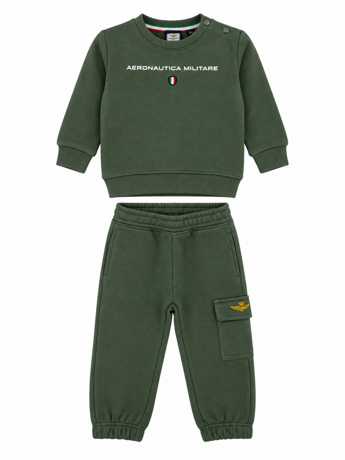 Aeronautica Militare tuta sportiva neonato felpa e pantaloni verde 262TF0017A V46 AERONAUTICA MILITARE 