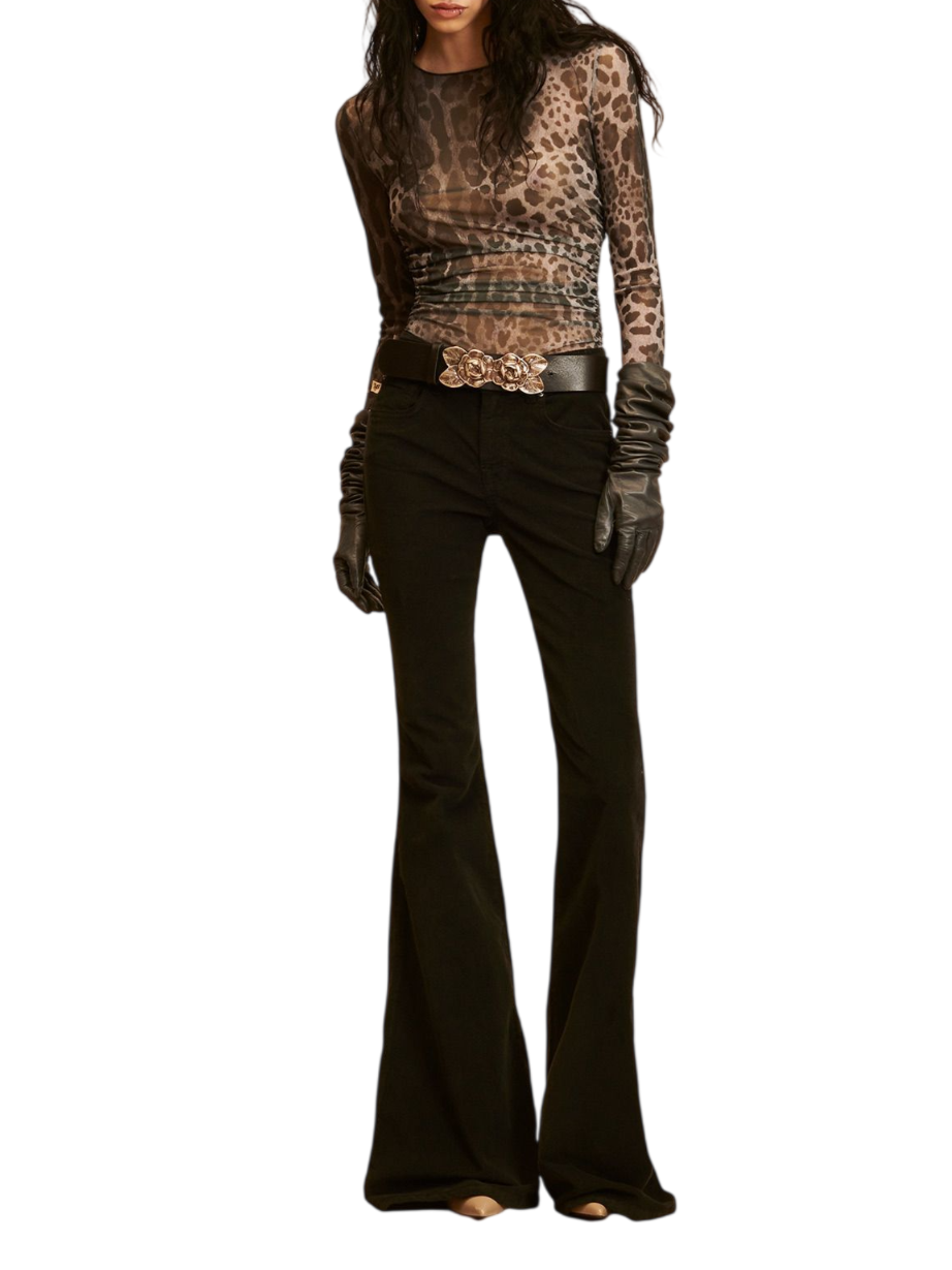 Aniye By pantaloni a zampa donna Sienna in tessuto crepe nero 181016 00336 ANIYE BY 
