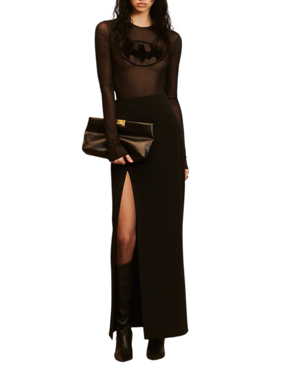 Aniye By gonna lunga Dina in tessuto crepe con spacco nero 181036 00336 ANIYE BY 