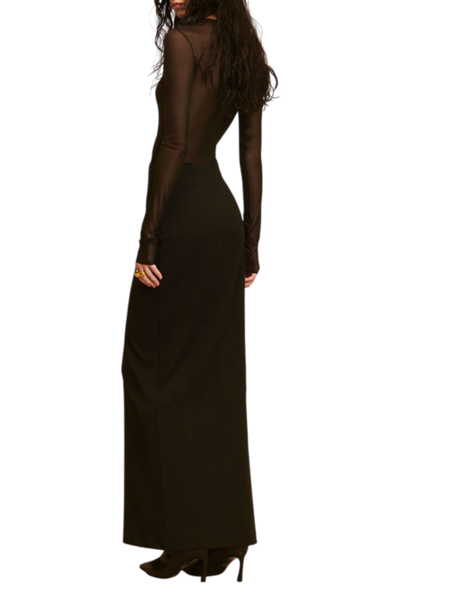 Aniye By gonna lunga Dina in tessuto crepe con spacco nero 181036 00336 ANIYE BY 