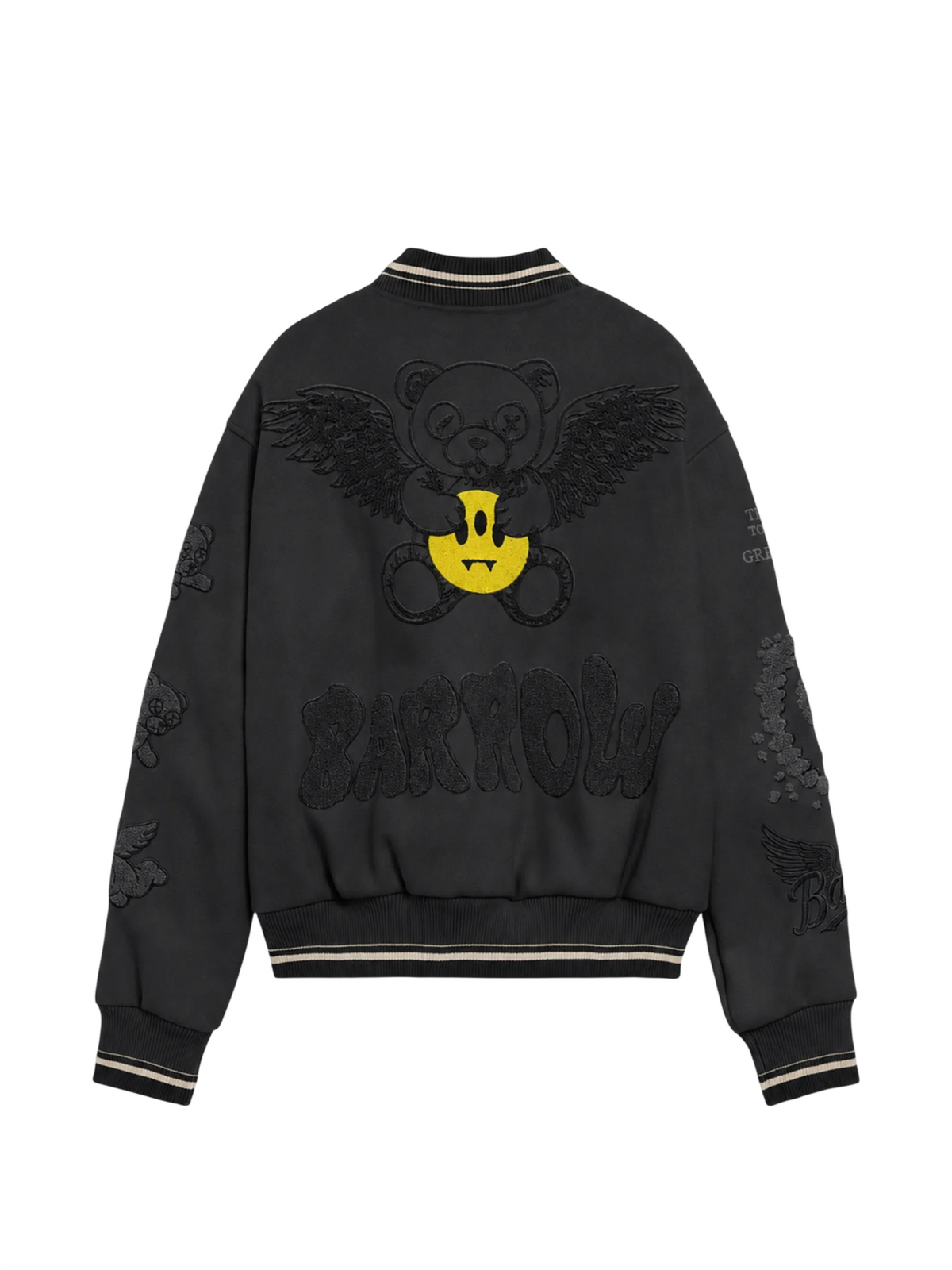 Barrow giubbino bomber unisex in panno con disegno iconico nero F6BWUAJK079 110 BARROW 