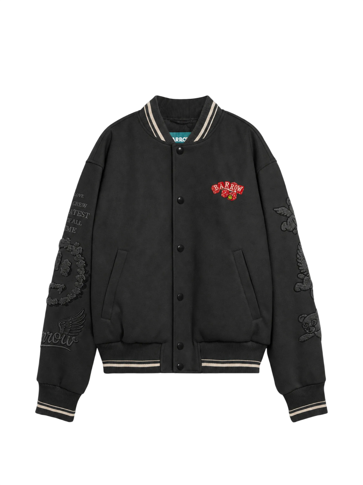 Barrow giubbino bomber unisex in panno con disegno iconico nero F6BWUAJK079 110 BARROW 