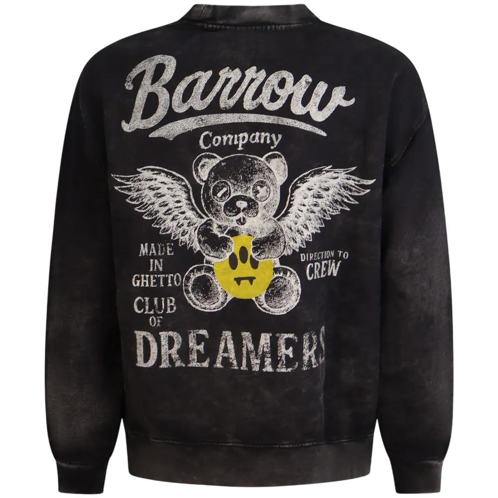 Barrow felpa unisex stonewashed con stampe logate nero F6BWUASW004 110 BARROW 