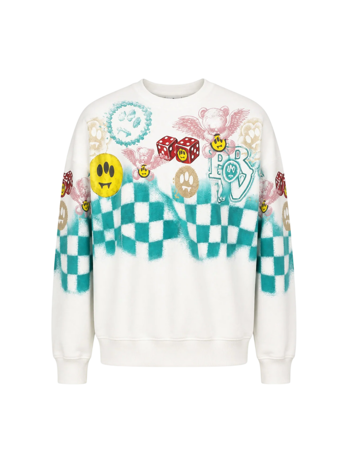 Barrow felpa unisex con stampe iconiche multicolor panna F6BWUASW071 412 BARROW 