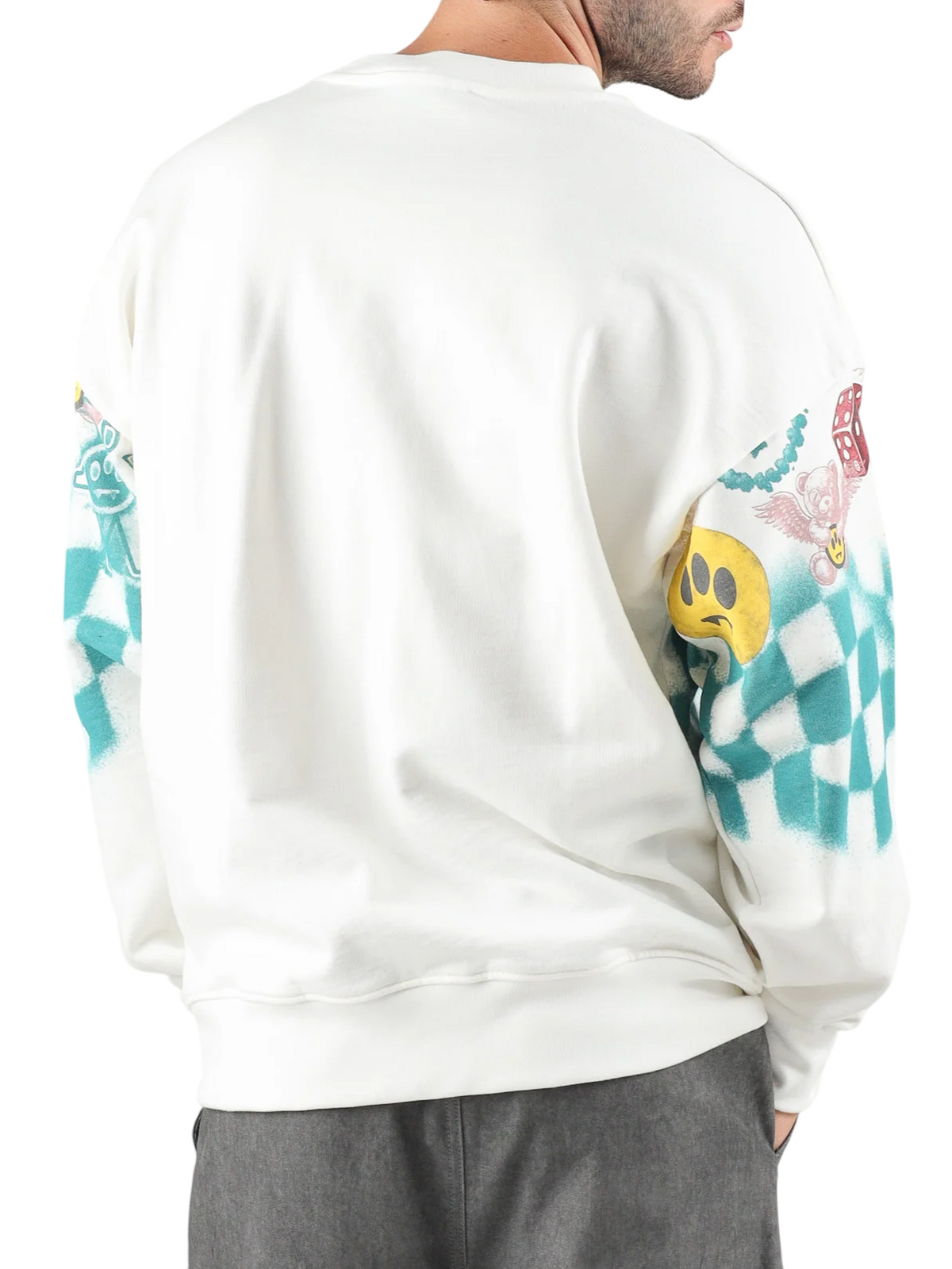 Barrow felpa unisex con stampe iconiche multicolor panna F6BWUASW071 412 BARROW 