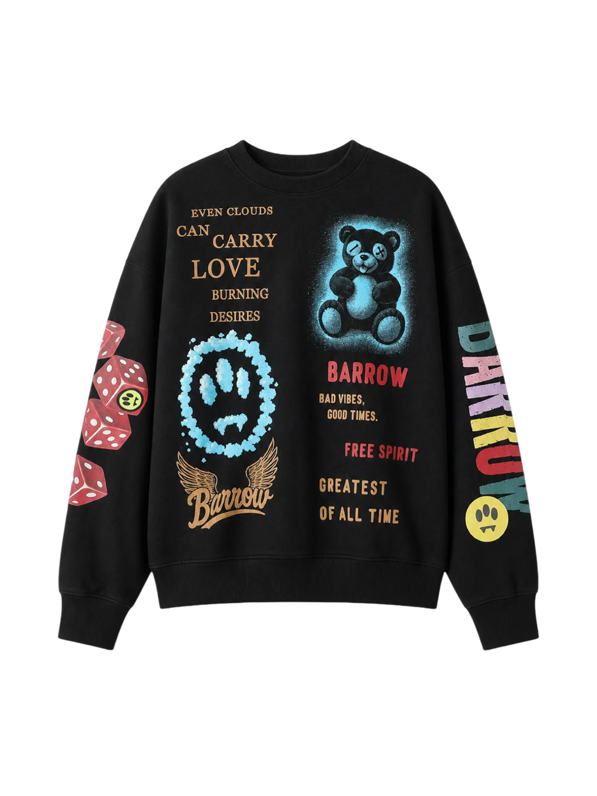 Barrow felpa unisex con stampe iconiche nero F6BWUASW073 110 BARROW 