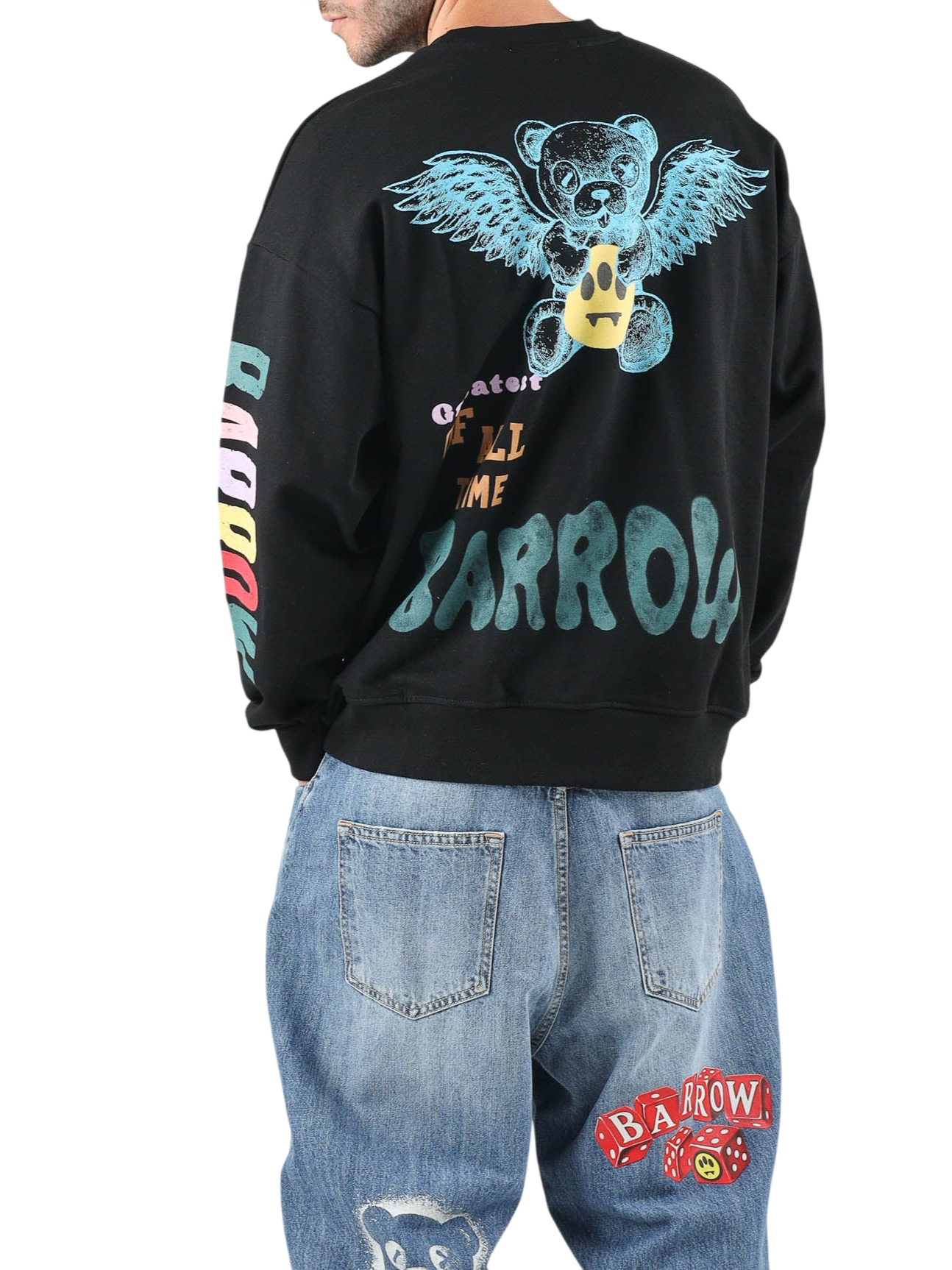 Barrow felpa unisex con stampe iconiche nero F6BWUASW073 110 BARROW 