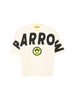 Barrow T-shirt bambina manica corta stampa logo panna