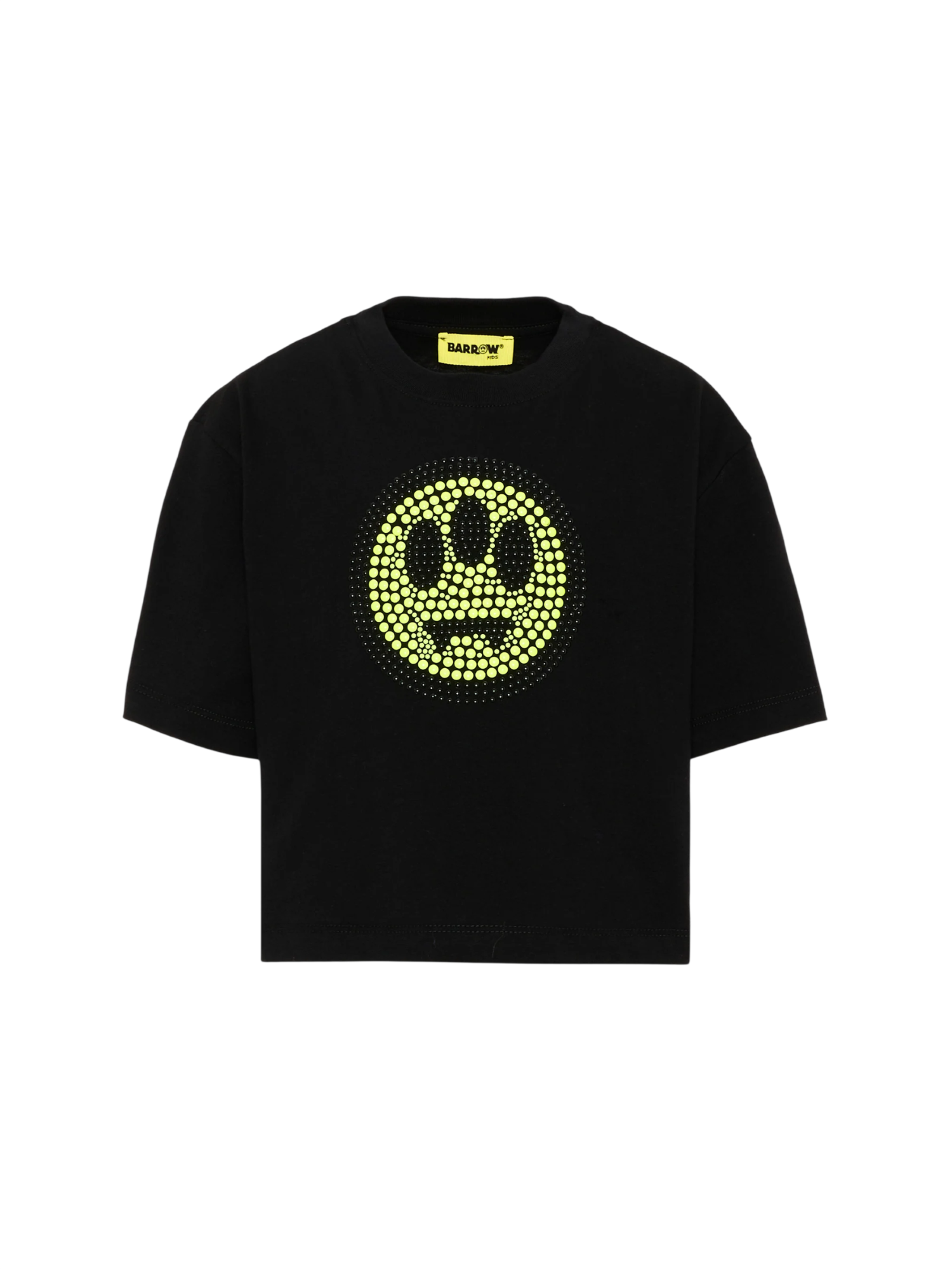 Barrow T-shirt bambina manica corta con logo borchiato nero F6BKJGTH124 110 BARROW KIDS 