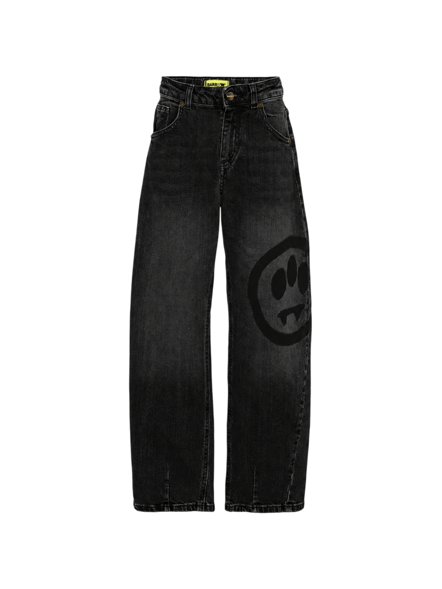 Barrow jeans ballon unisex bambino stampa iconica nero F6BKJUDP051 414 BARROW KIDS 