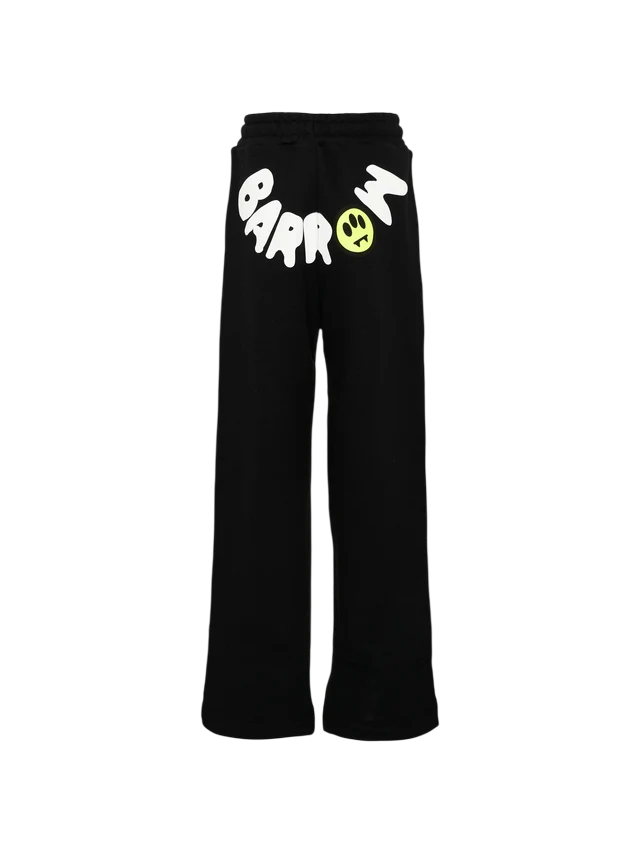 Barrow pantaloni unisex bambino wide leg in felpa nero F6BKJUFP005 110 BARROW KIDS 