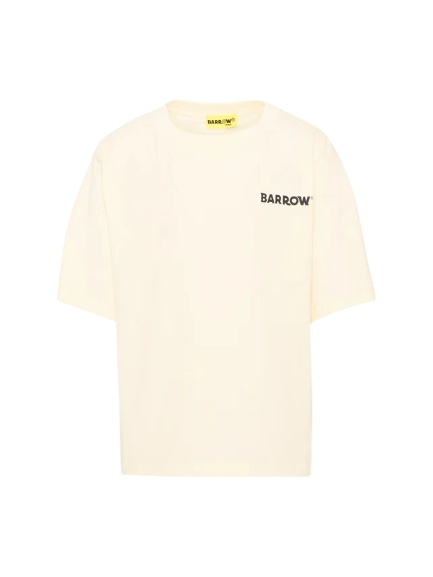 Barrow T-shirt unisex bambino manica corta con logo oversize panna F6BKJUTH012 013 BARROW KIDS 