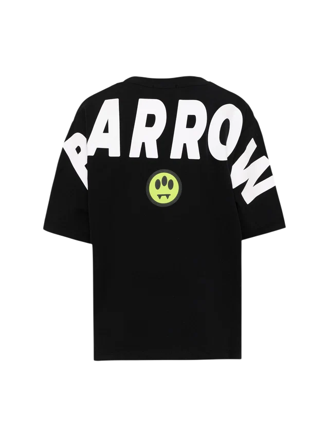 Barrow T-shirt unisex bambino manica corta con logo oversize nero F6BKJUTH012 110 BARROW KIDS 