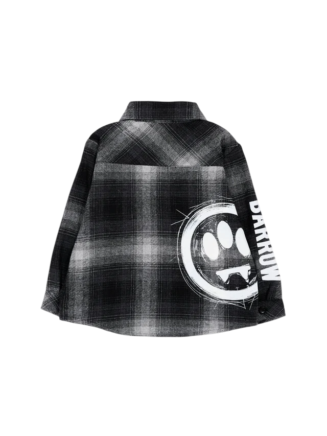 Barrow camicia neonato in flanella check grigio nero F6BKNBSI181 110 BARROW KIDS 