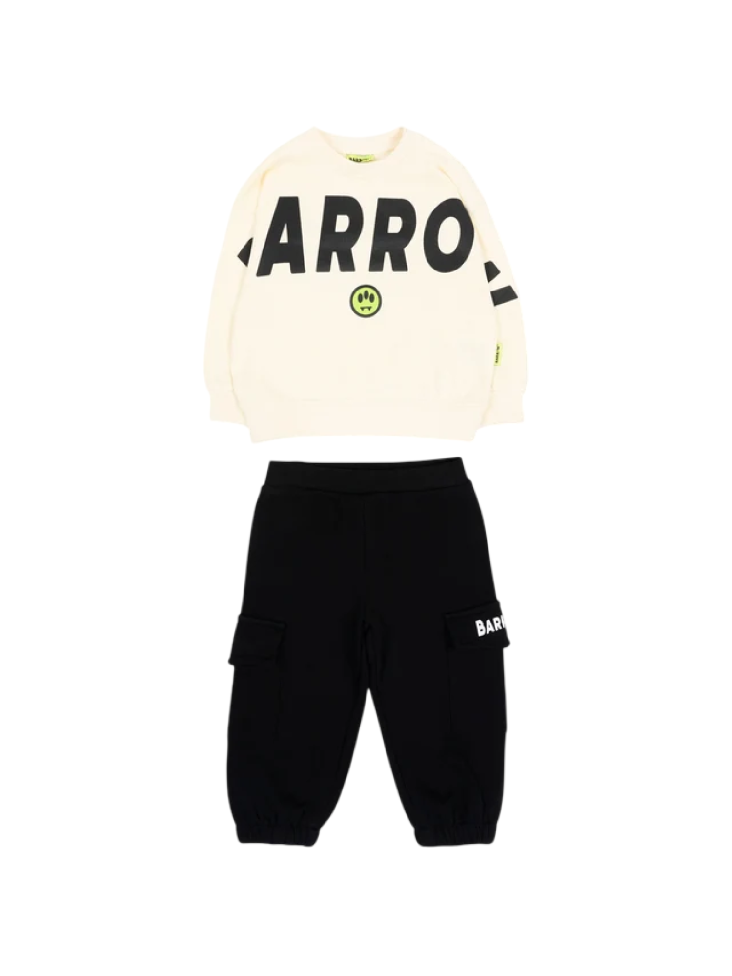 Barrow tuta sportiva neonato unisex felpa pantaloni panna nero F6BKUNSF189 013-110 BARROW KIDS 