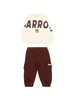 Barrow tuta sportiva neonato unisex felpa pantaloni panna marrone