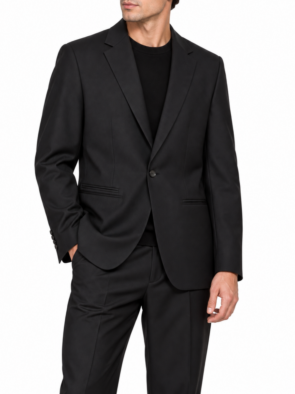 Bicolore giacca blazer monopetto gessata uomo nero R1627Z-ETIOPIA NERO Bicolore 