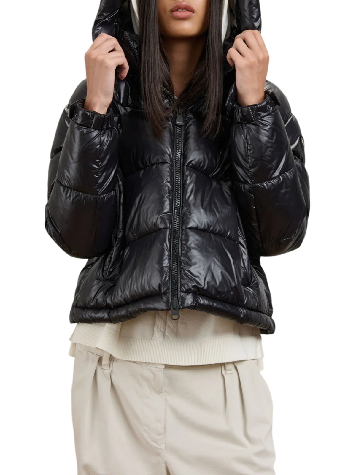Blauer piumino donna Gloria con cappuccio nero 26WBLDC02071-006648 999EI BLAUER 