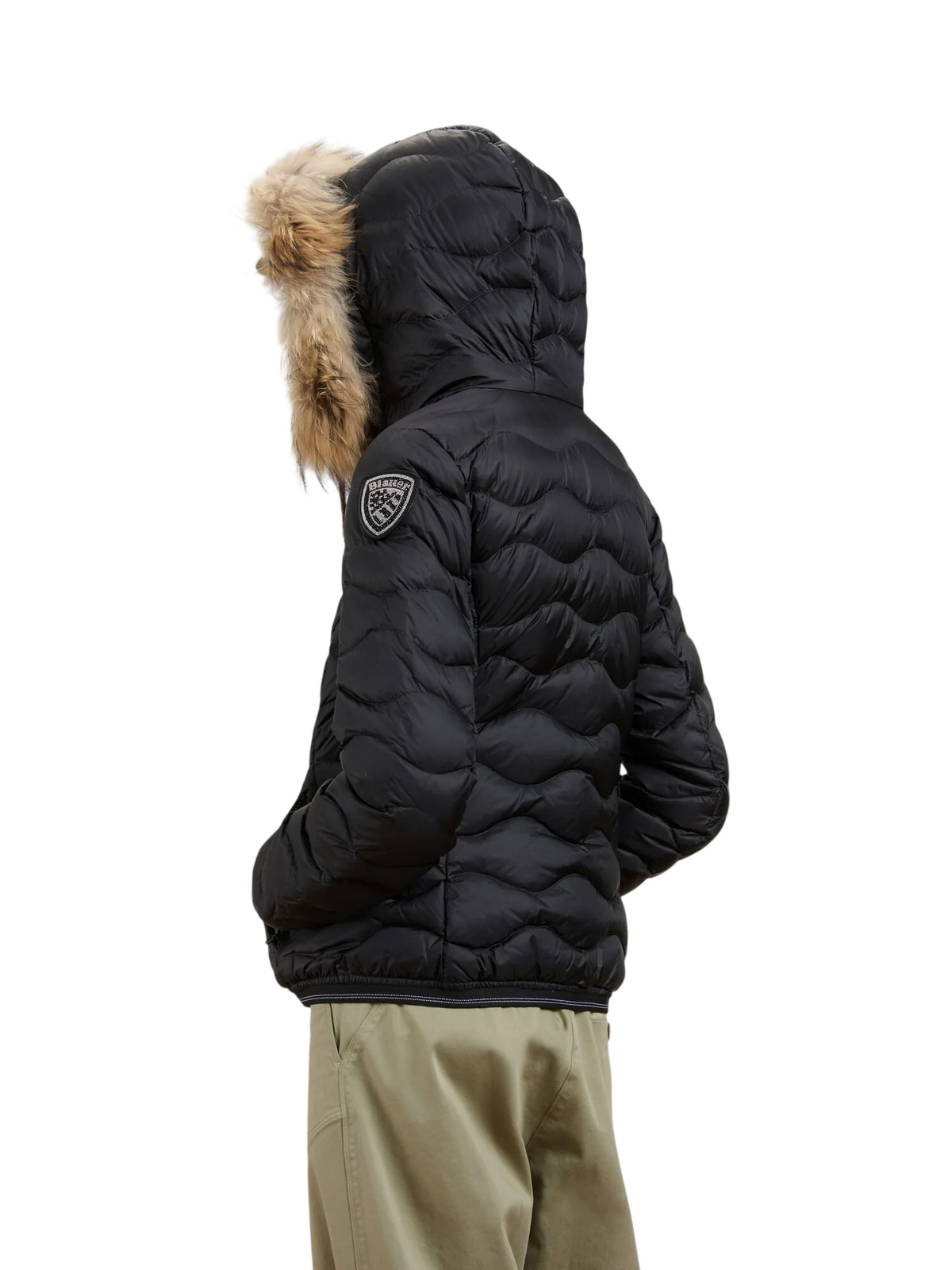 Blauer piumino donna Aldie con cappuccio e pelliccia nero 26WBLDC03034-006047 999EI BLAUER 