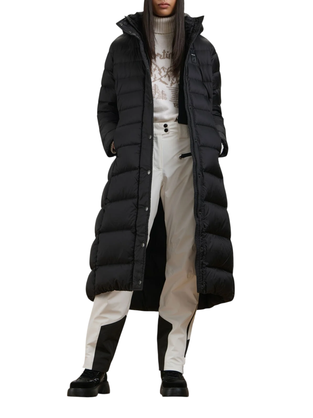 Blauer piumino lungo donna Anita con cappuccio nero 26WBLDK03043-006047 999 BLAUER 