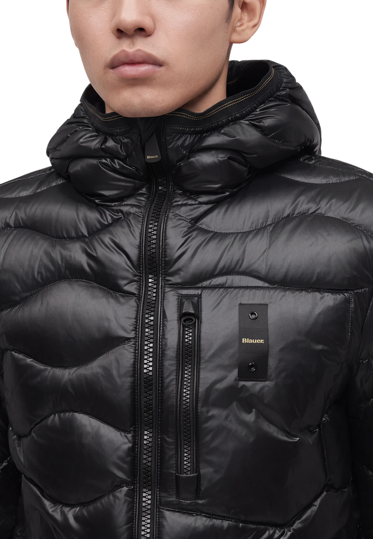 Blauer piumino uomo Wave con cappuccio nero 26WBLUC03064-006355 999 BLAUER 