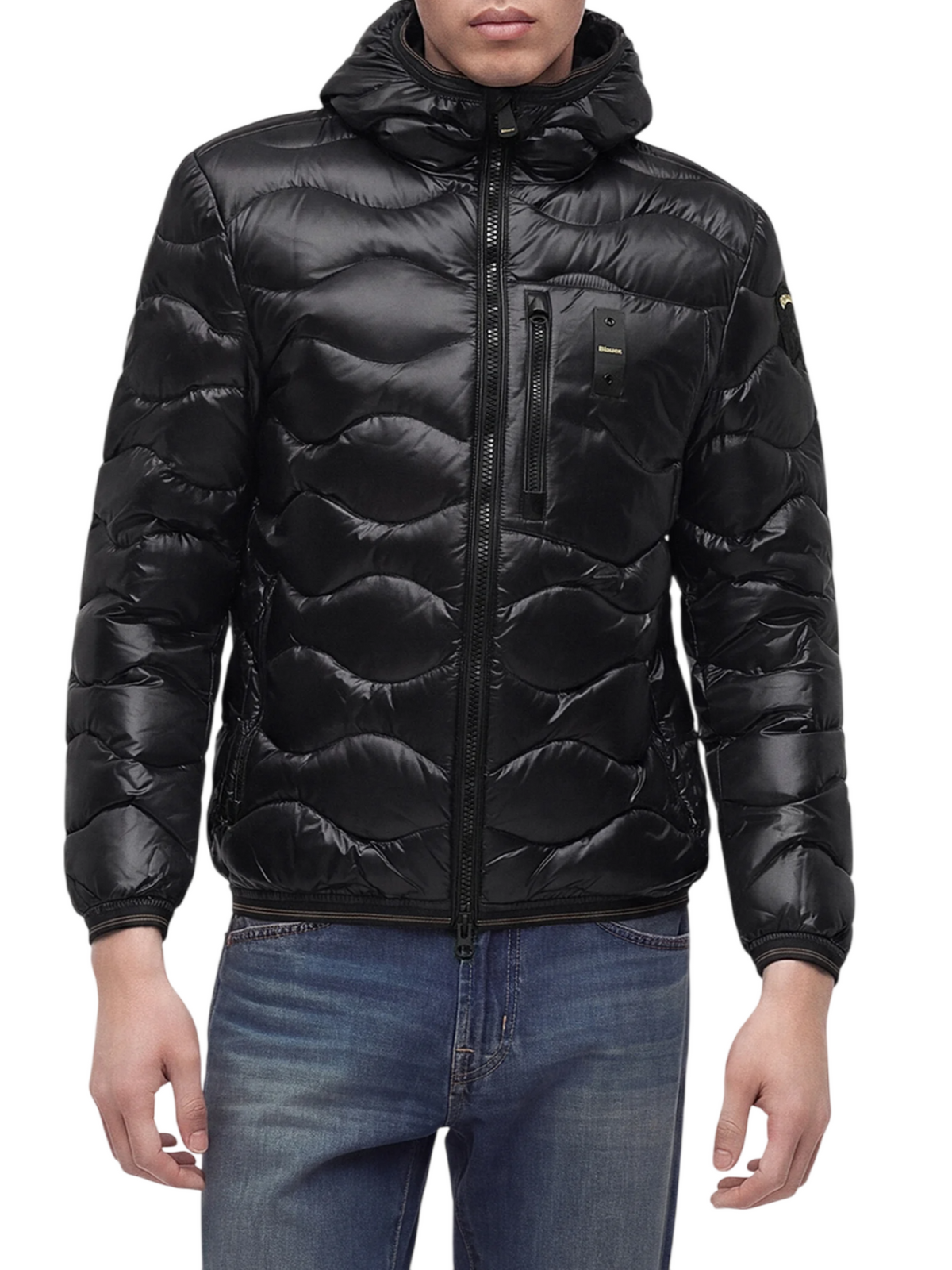 Blauer piumino uomo Wave con cappuccio nero 26WBLUC03064-006355 999 BLAUER 