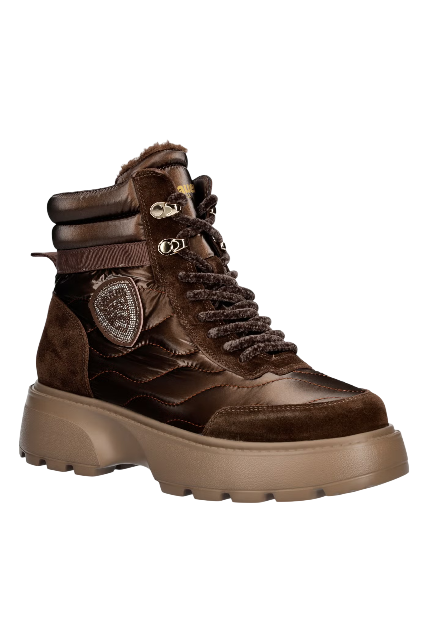 Blauer stivaletti donna Blanca in nylon e suede marrone F6BLANCA03NYS DARK BROWN BLAUER 