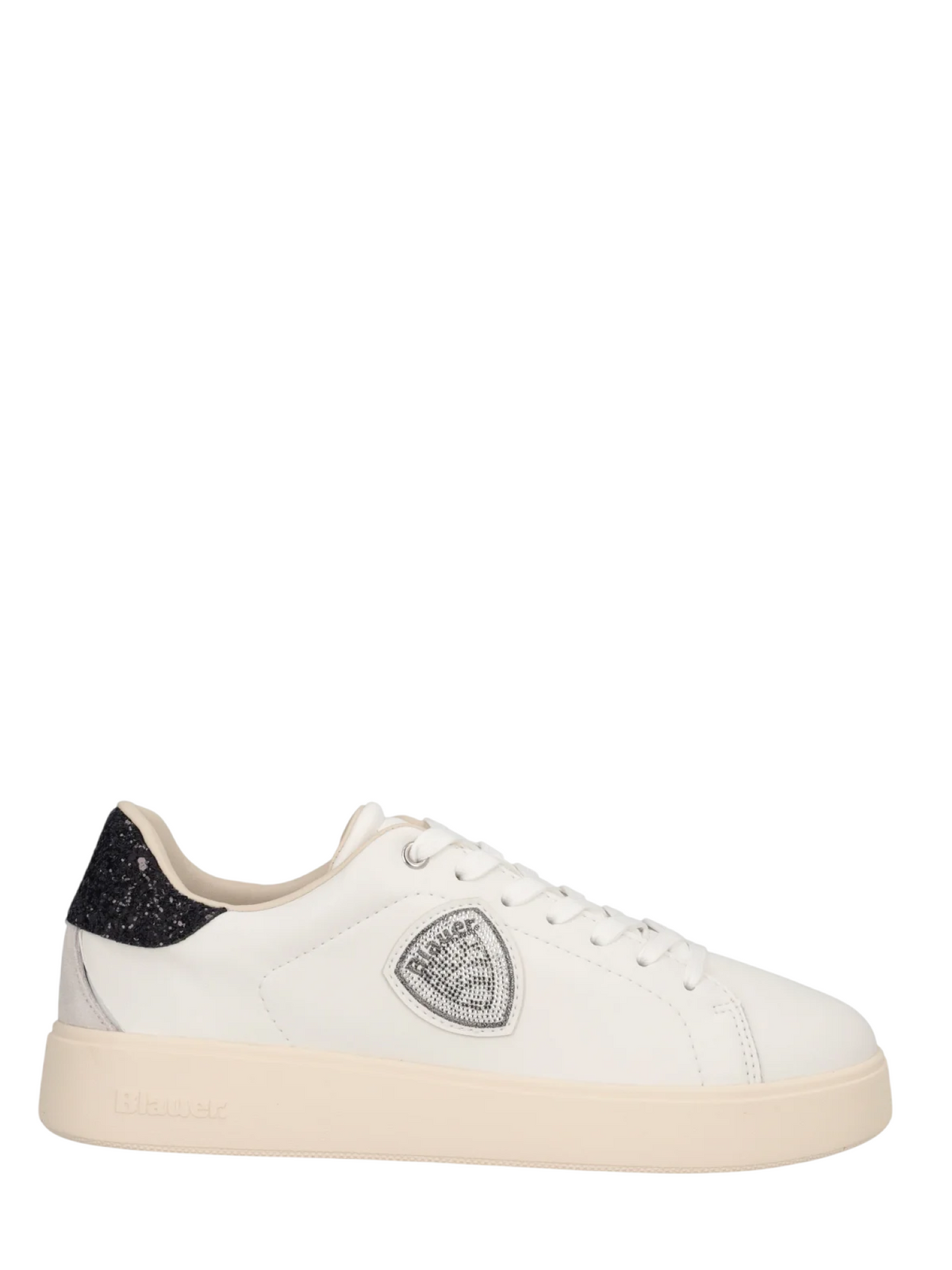 Blauer sneakers donna in pelle Victory con paillettes bianco F6VICTORY01GLI WHITE-BLACK BLAUER 