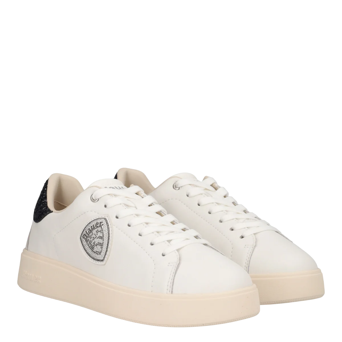 Blauer sneakers donna in pelle Victory con paillettes bianco F6VICTORY01GLI WHITE-BLACK BLAUER 