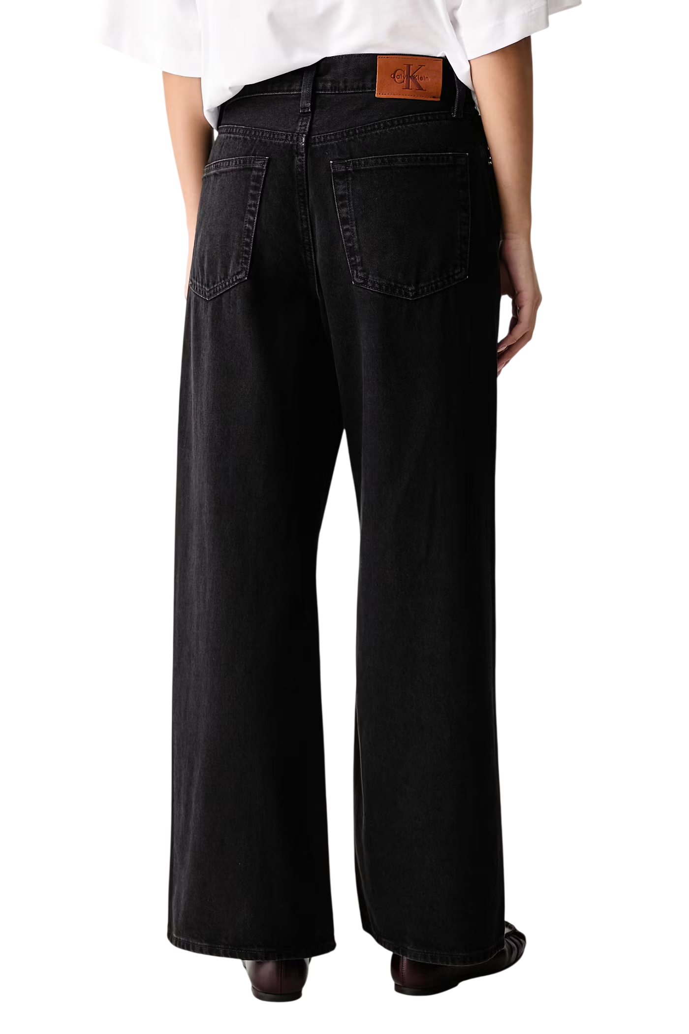 Calvin Klein Jeans jeans donna wide leg in denim nero LV047H706G 45T Calvin Klein Jeans 